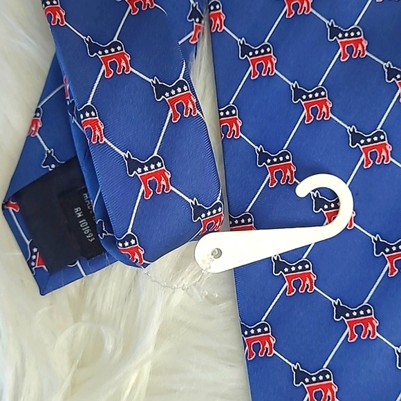 Vintage Y2K 100% Silk Democratic Democrat Political Party Donkey Tie Necktie 60" - Picture 10 of 17